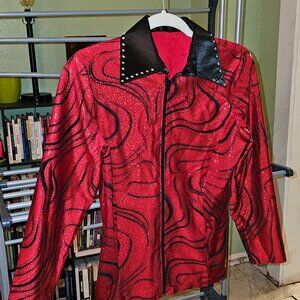 Flashy Women's Horse Show Zip-up Shirt Size S